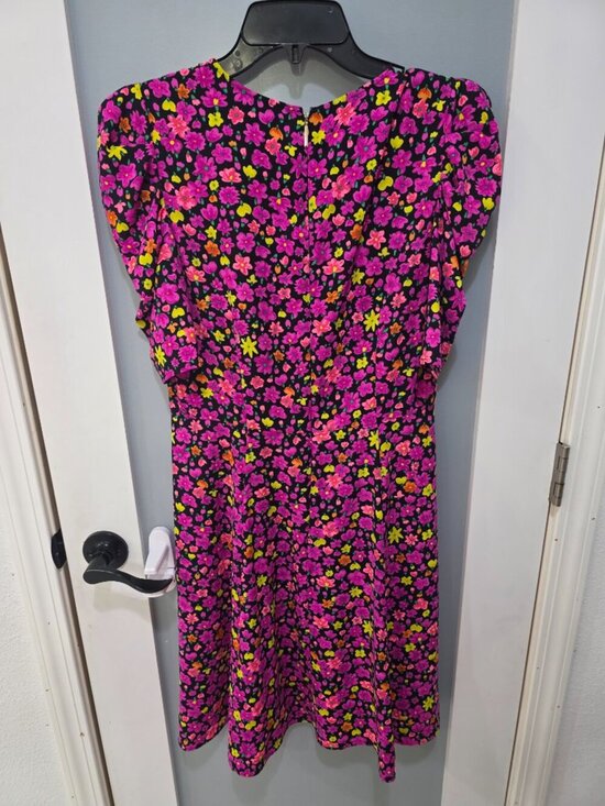 Kate Spade Bright Floral Puff Sleeve Dress Size 6 Multicolor A-Line - Picture 11 of 11